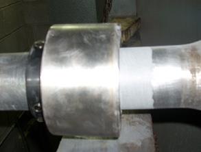 Repaired shaft with bearing reinstalled Repaired shaft with bearing reinstalled